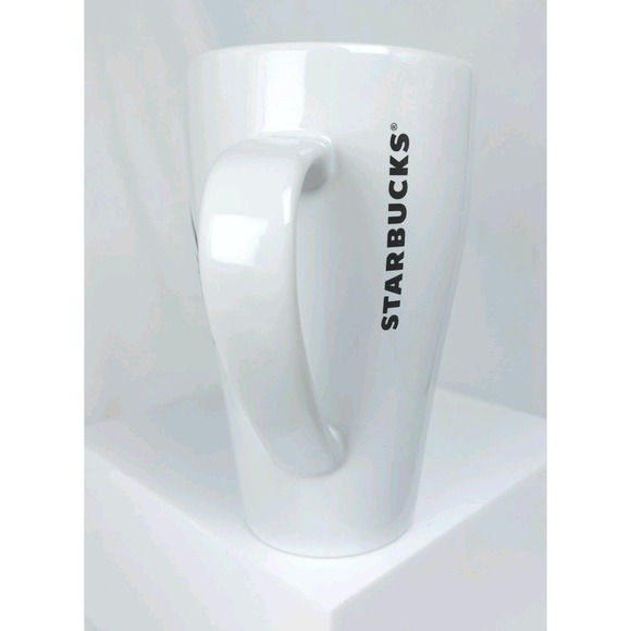 2014 Starbucks Tall 18 oz Latte Mug Cup Black Siren Logo Ceramic - Picture 4 of 6
